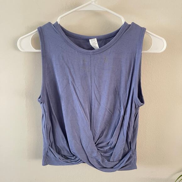 Alo Yoga Cover Tank Womens Sm Lilac Cropped Twist Front Stretch Soft Sleeveless - Picture 1 of 6